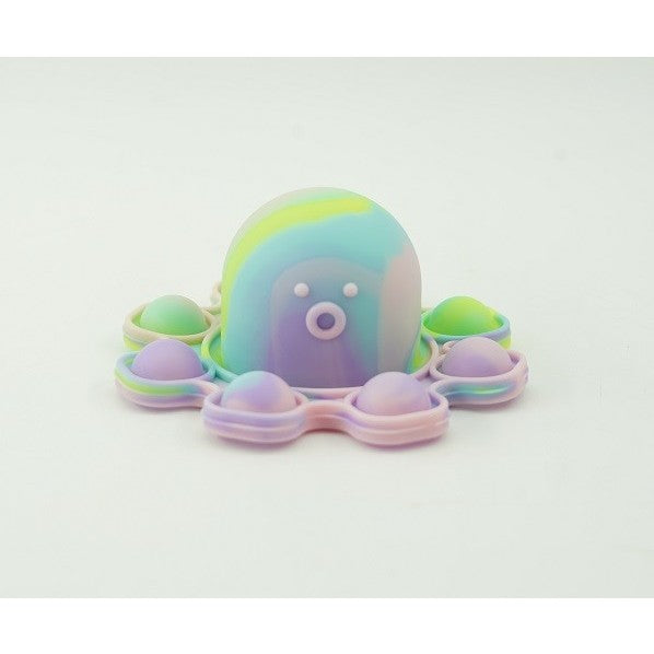 Jucarie Antistres Pop It Now and Flip It, Caracatita Reversibila Senzoriala, Silicon Moale Impermeabil, Multicolor/Verde, 1 Bucata