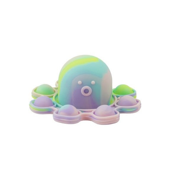 Jucarie Antistres Pop It Now and Flip It, Caracatita Reversibila Senzoriala, Silicon Moale Impermeabil, Multicolor/Verde, 1 Bucata
