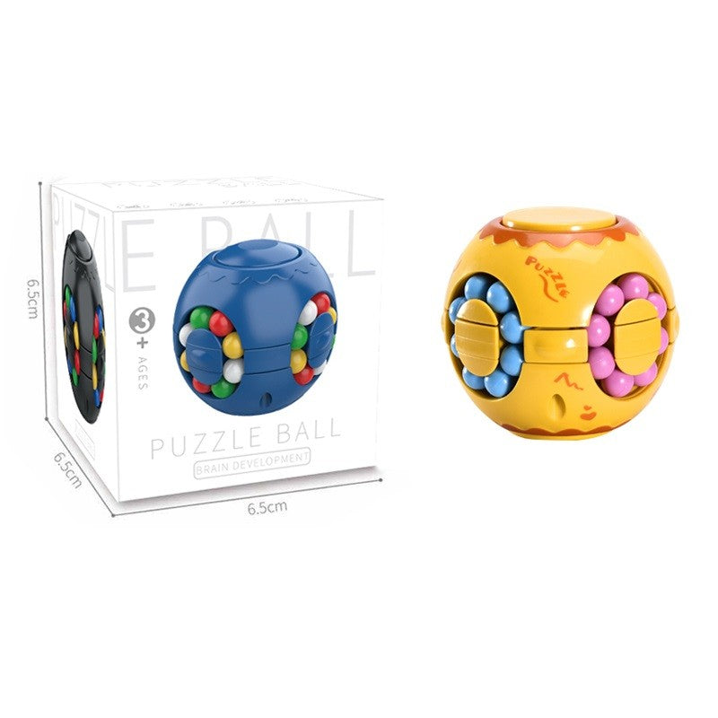 Cub Magic Interactiv Magic Bean, Jucarie Antistres Pentru Dezvoltare Cognitiva, Plastic Non-Toxic, Sfera Galbena