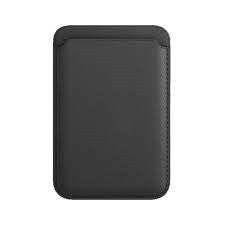 Portofel MagSafe pentru Carduri, Fixare Magnetica, Compatibil iPhone 12, 12 Mini, 12 Pro, 12 Pro Max, Piele Autentica, Negru