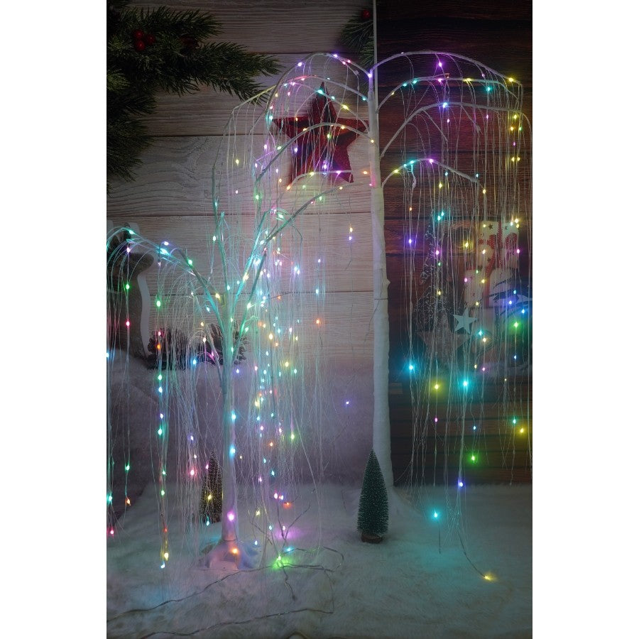 Pom Decorativ Tip Salcie, 234 LED-uri Alb Cald, Rezistent la Intemperii, Metal și Plastic, Înălțime 1.5 M