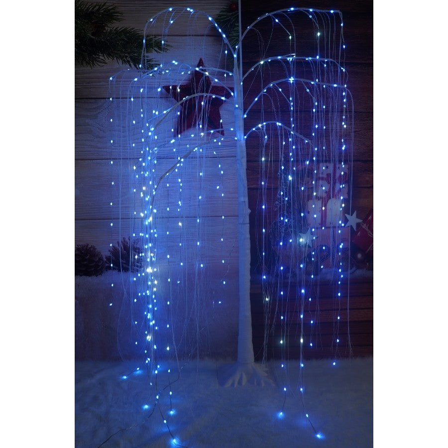 Pom Decorativ Tip Salcie, 234 LED-uri Alb Cald, Rezistent la Intemperii, Metal și Plastic, Înălțime 1.5 M