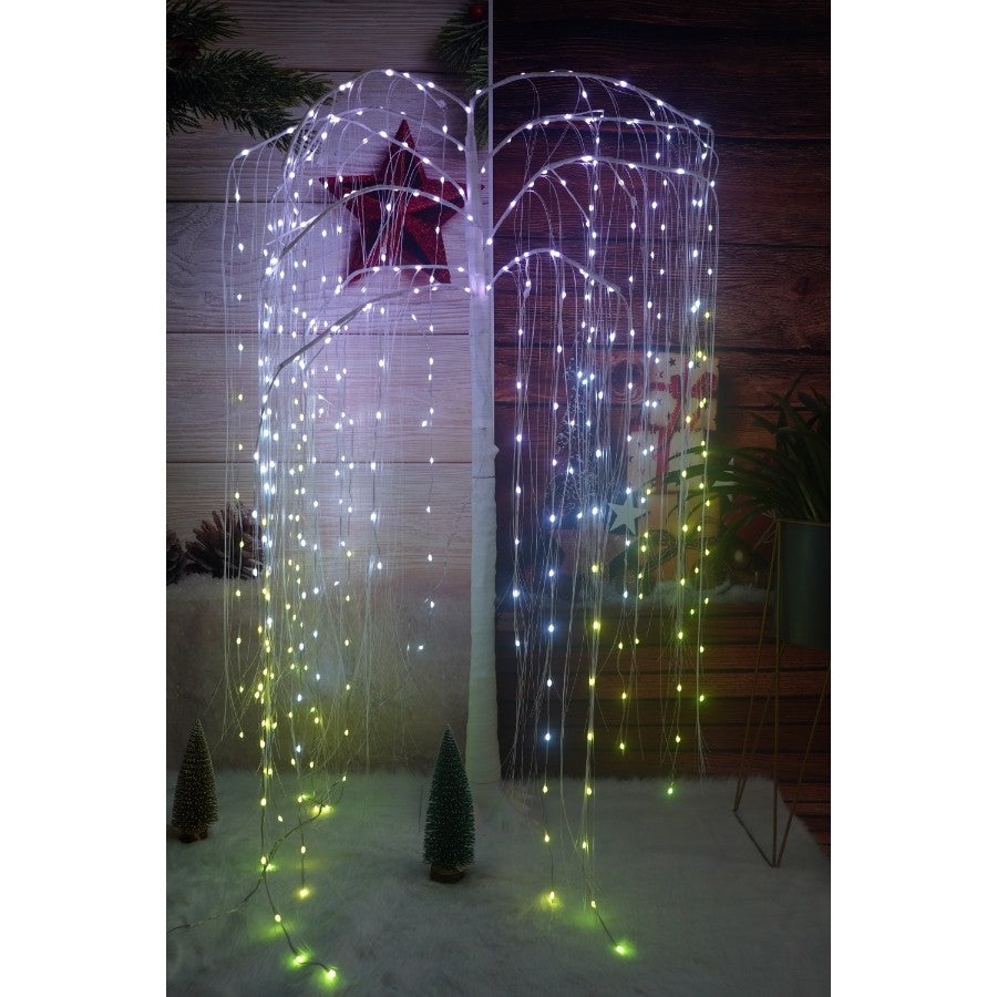 Pom Decorativ Tip Salcie, 400 LED-uri, Lumina Alba Calda, Interior si Exterior, Inaltime 2.1 m