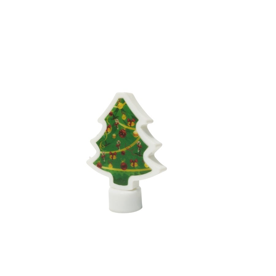 Decoratiune Luminoasa 3D, Brad Craciun Miniatura, Efect Vizual Tridimensional, Iluminare LED, Functionare pe Baterii, Verde