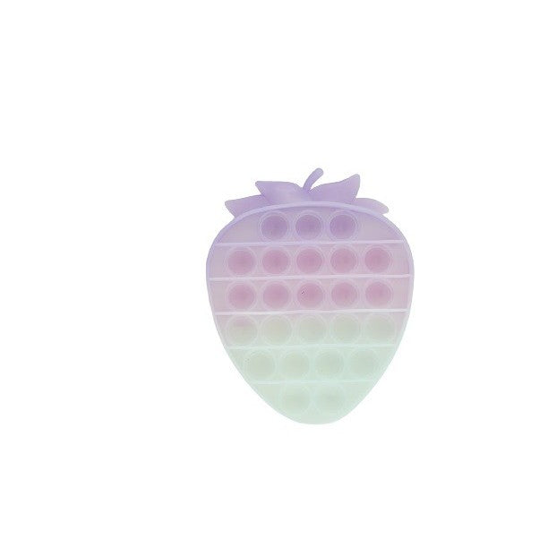 Jucarie Antistres Pop It Now and Flip It, Design Reversibil cu Schimbare de Culoare, Silicon, Forma Capsuna, Transparent