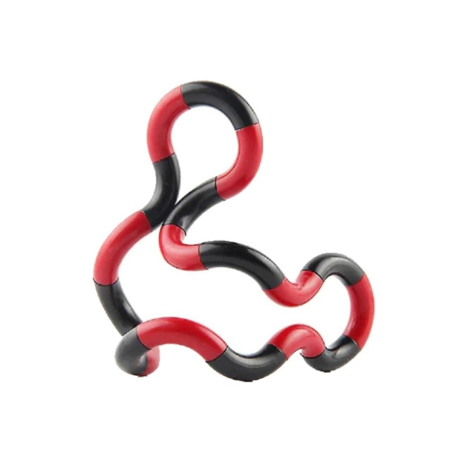 Jucarie Senzoriala Antistres, Fidget Twist cu Miscari Infinite, Plastic Rezistent, Rosu/Negru