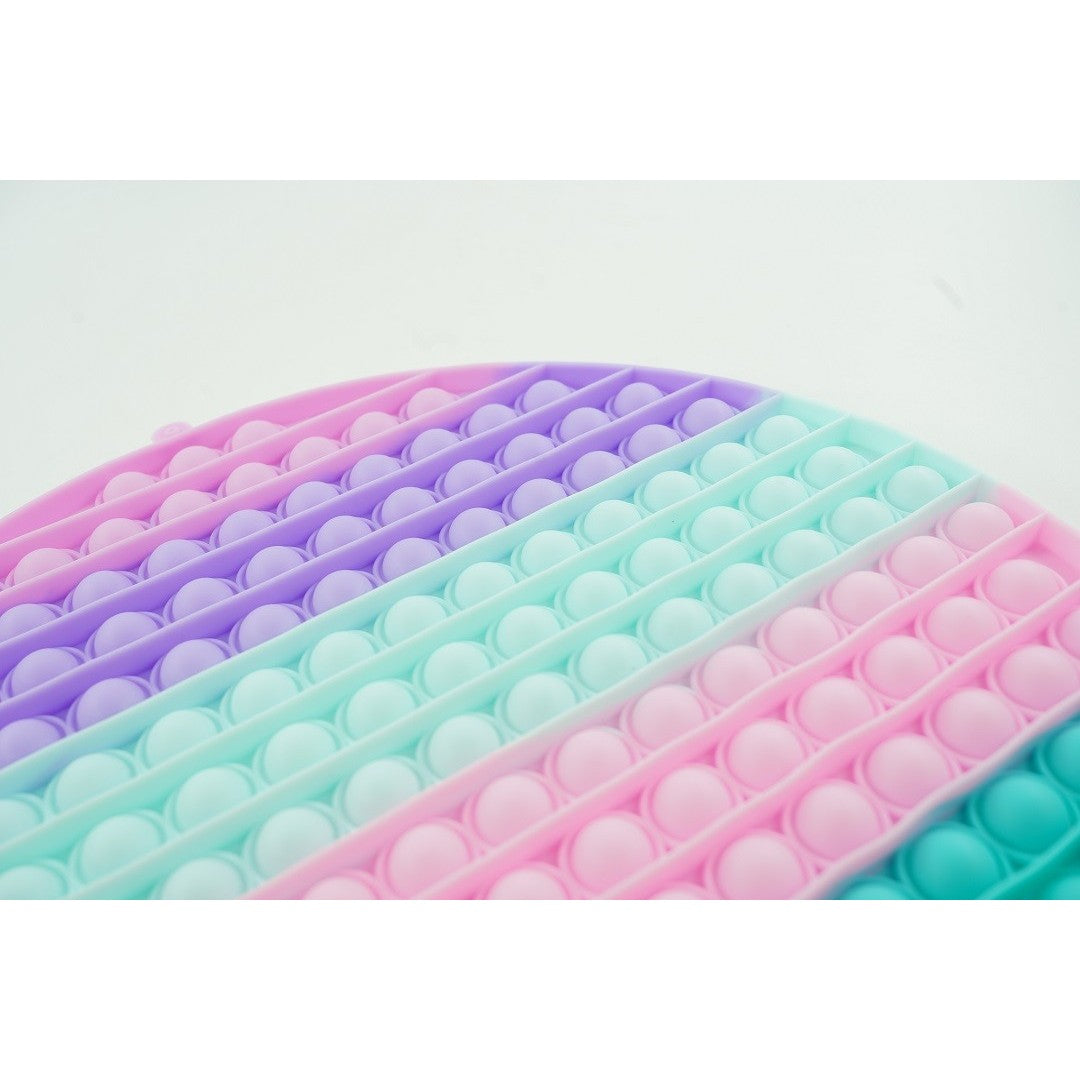 Jucarie Antistres Pop It Now, Cerc Urias Senzorial pentru Relaxare si Concentrare, Silicon Moale, Forma Rotunda, Multicolor, Model 2