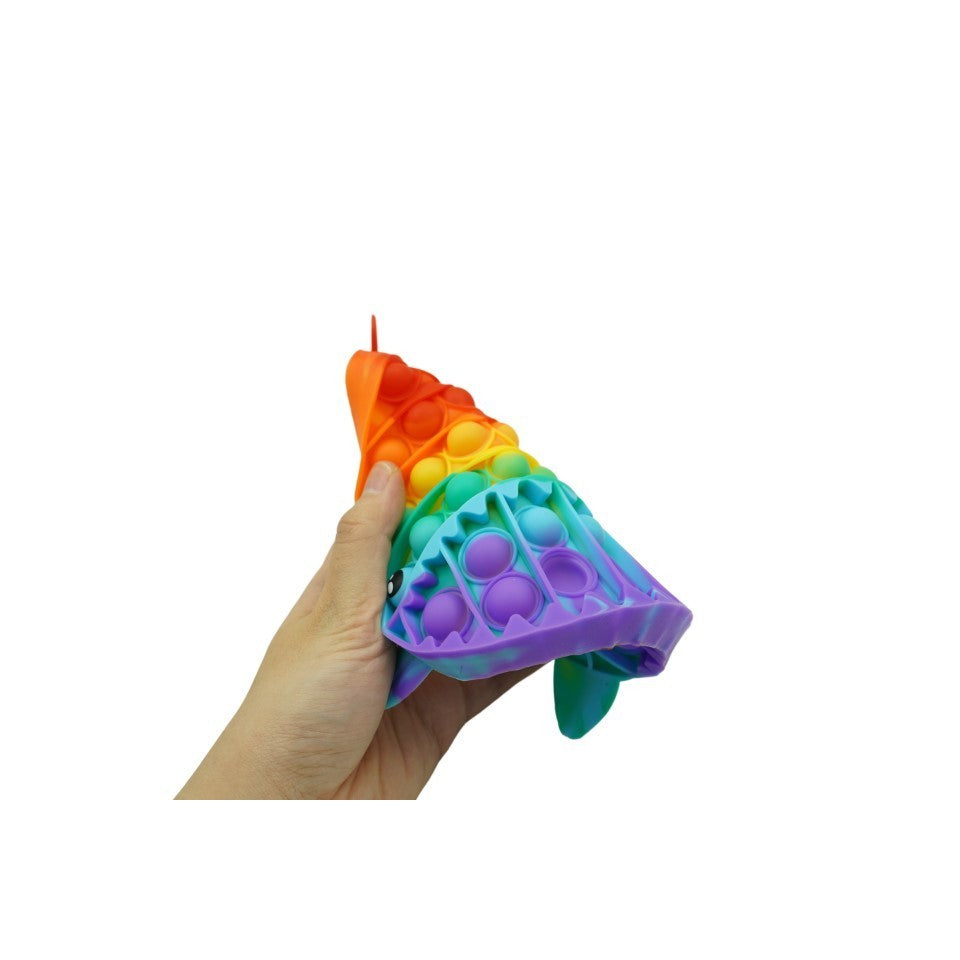 Jucarie Antistres Pop It Now, Rechin Senzorial pentru Relaxare si Concentrare, Silicon Durabil, 19 cm, Multicolor