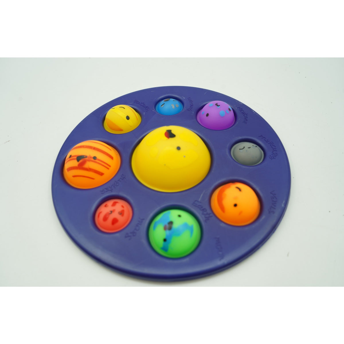 Jucarie Senzoriala Dimple Fidget Toy, Planetariu, Silicone, Albastru, 18x18 cm