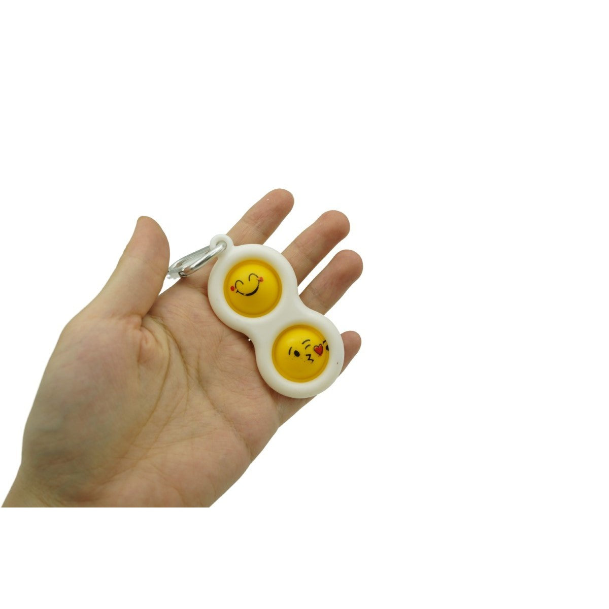 Jucarie Senzoriala Antistres Simple Dimple, Breloc Pentru Concentrare, Silicon Si Plastic ABS, Alb, 2 Bule