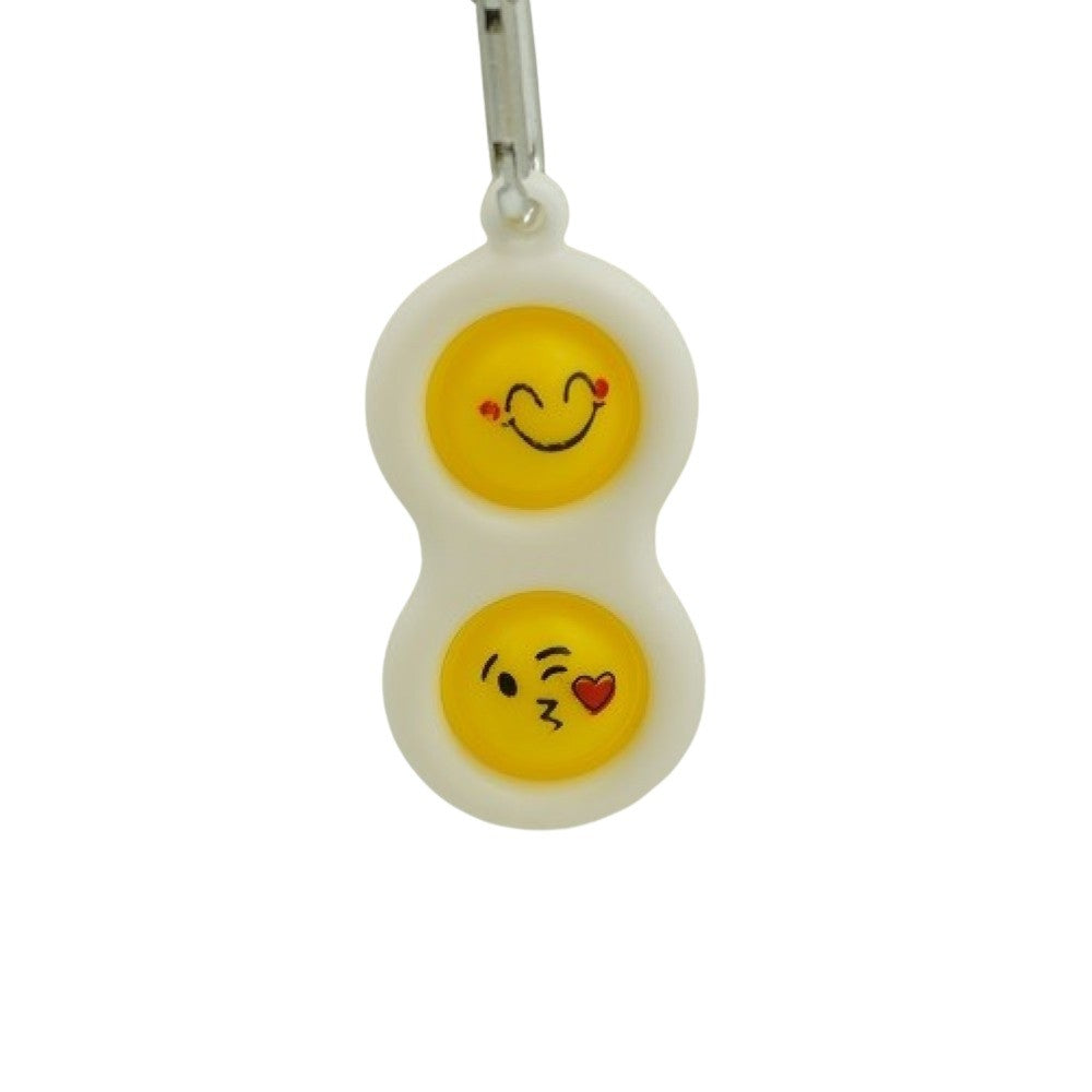 Jucarie Senzoriala Antistres Simple Dimple, Breloc Pentru Concentrare, Silicon Si Plastic ABS, Alb, 2 Bule