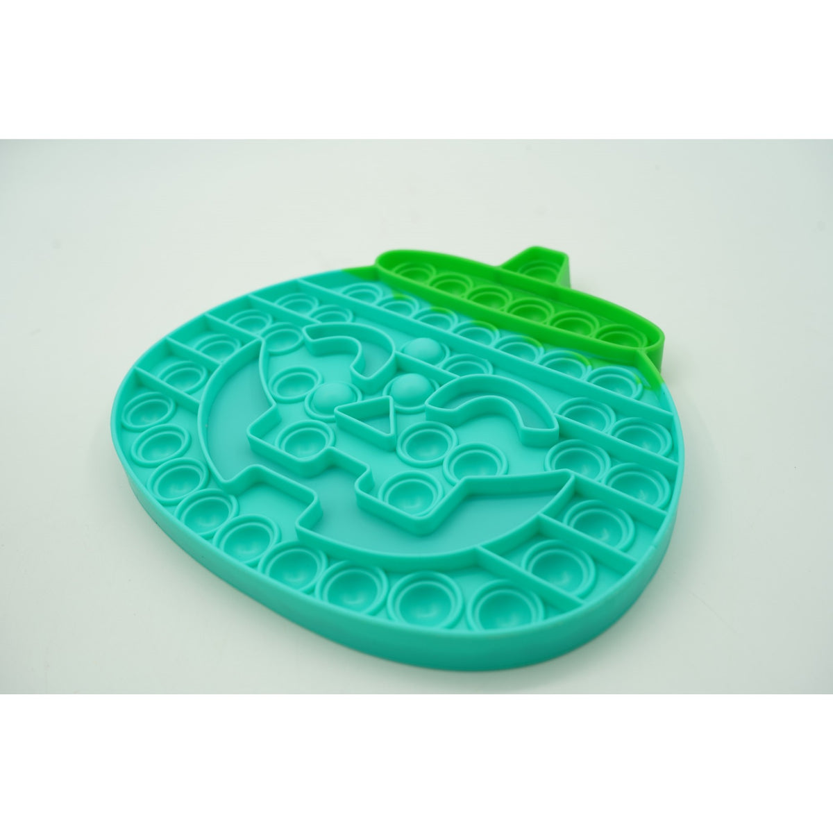 Jucarie Antistres Pop It Now and Flip It, Model Dovleac Halloween, Silicon Flexibil, Turcoaz, 20 cm