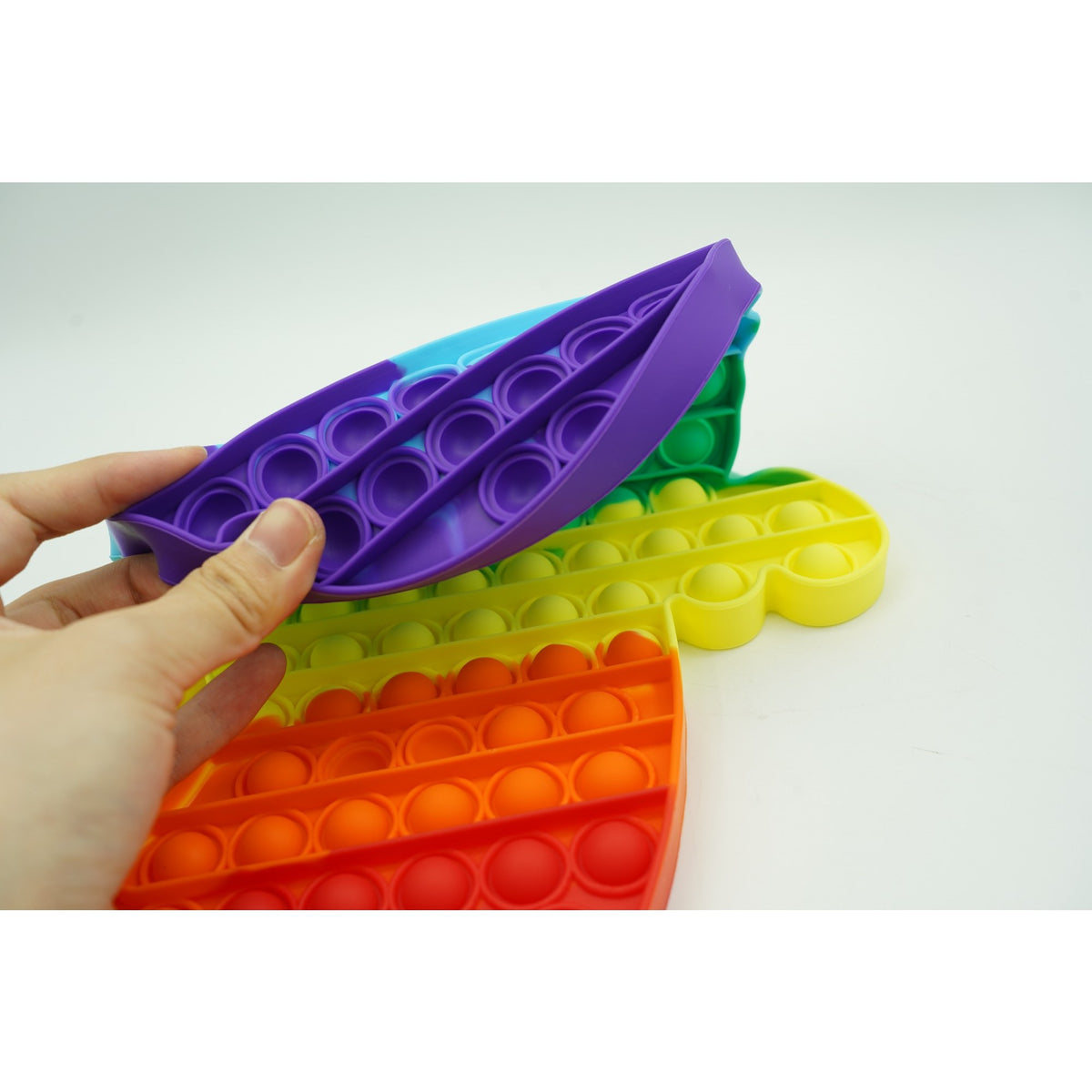 Jucarie Antistres Pop It Now and Flip It, Model Fantoma Gigant, Silicon Flexibil, Multicolor, 30x24 cm