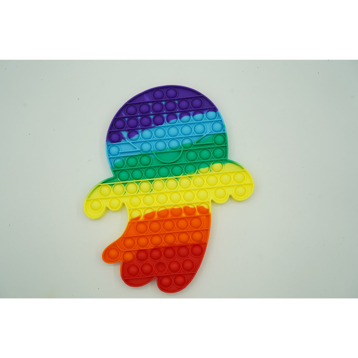 Jucarie Antistres Pop It Now and Flip It, Model Fantoma Gigant, Silicon Flexibil, Multicolor, 30x24 cm