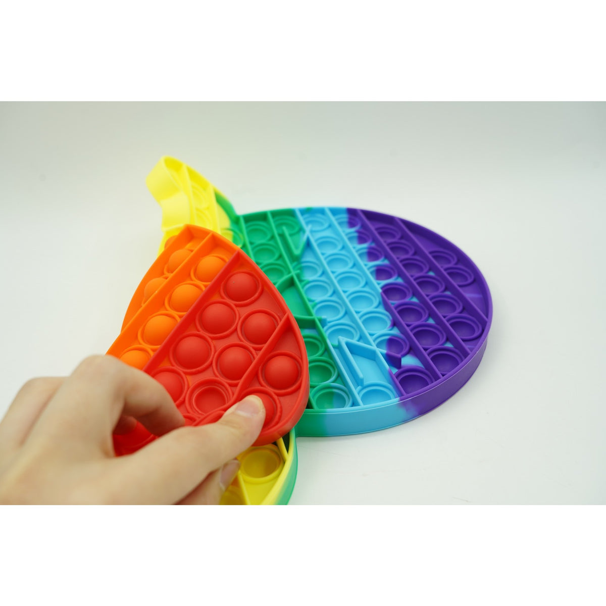 Jucarie Antistres Pop It Now and Flip It, Model Fantoma Gigant, Silicon Flexibil, Multicolor, 30x24 cm