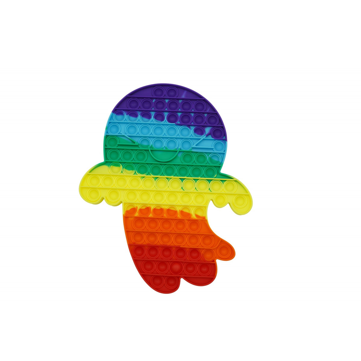 Jucarie Antistres Pop It Now and Flip It, Model Fantoma Gigant, Silicon Flexibil, Multicolor, 30x24 cm