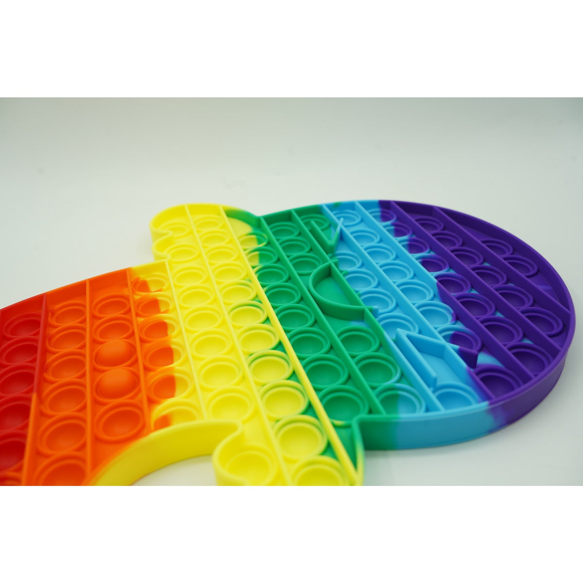 Jucarie Antistres Pop It Now and Flip It, Model Fantoma Gigant, Silicon Flexibil, Multicolor, 30x24 cm