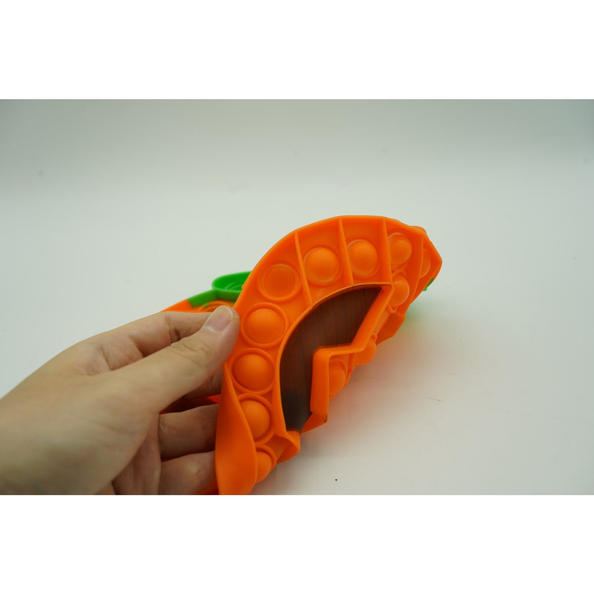 Pop It Now and Flip It, Jucarie Antistres si Senzoriala, Design Dovleac Halloween, Silicon Flexibil, 20 cm, Portocaliu