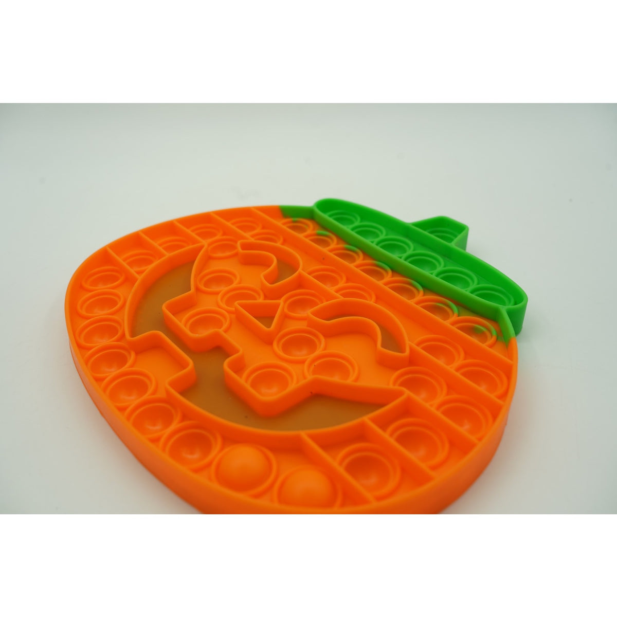 Pop It Now and Flip It, Jucarie Antistres si Senzoriala, Design Dovleac Halloween, Silicon Flexibil, 20 cm, Portocaliu