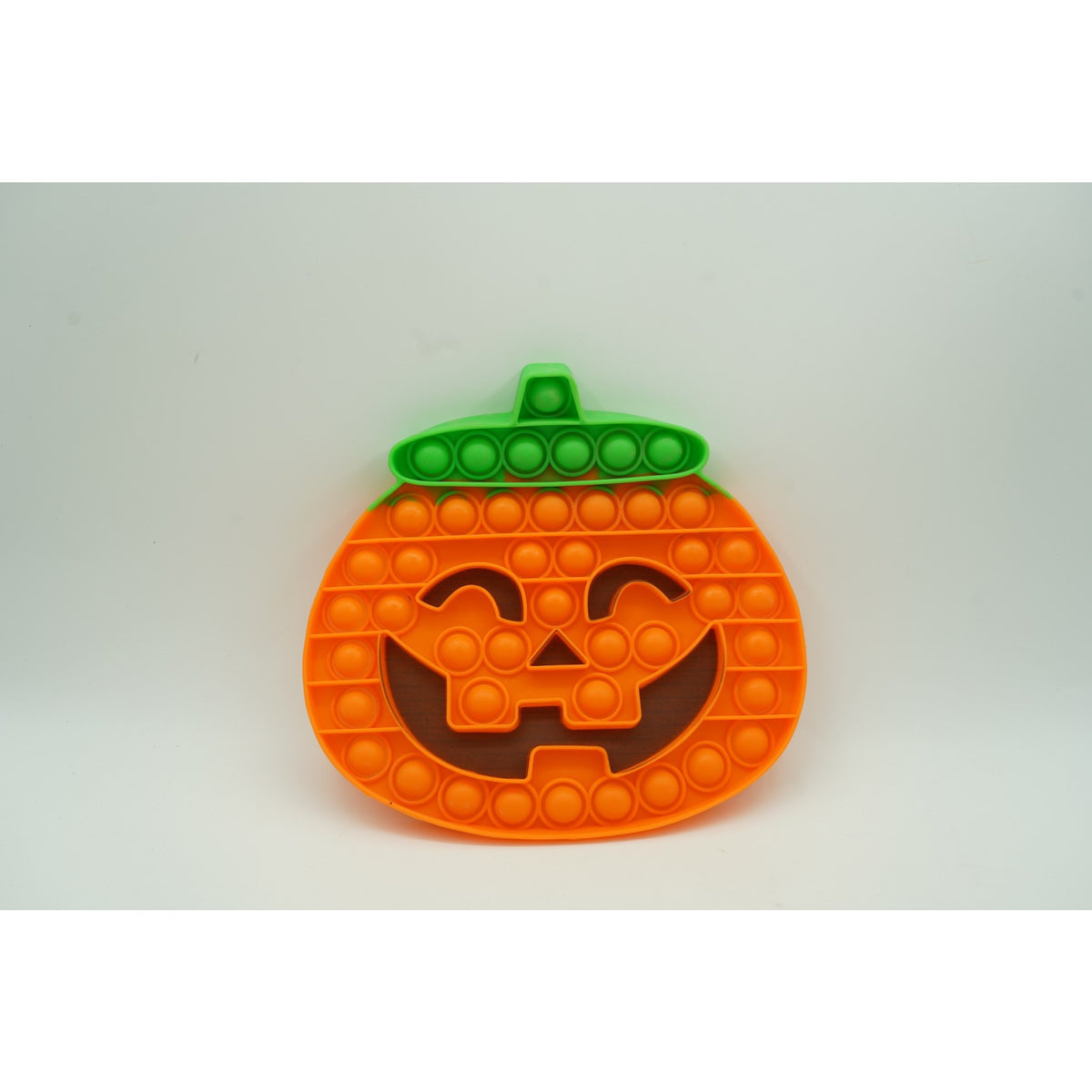 Pop It Now and Flip It, Jucarie Antistres si Senzoriala, Design Dovleac Halloween, Silicon Flexibil, 20 cm, Portocaliu