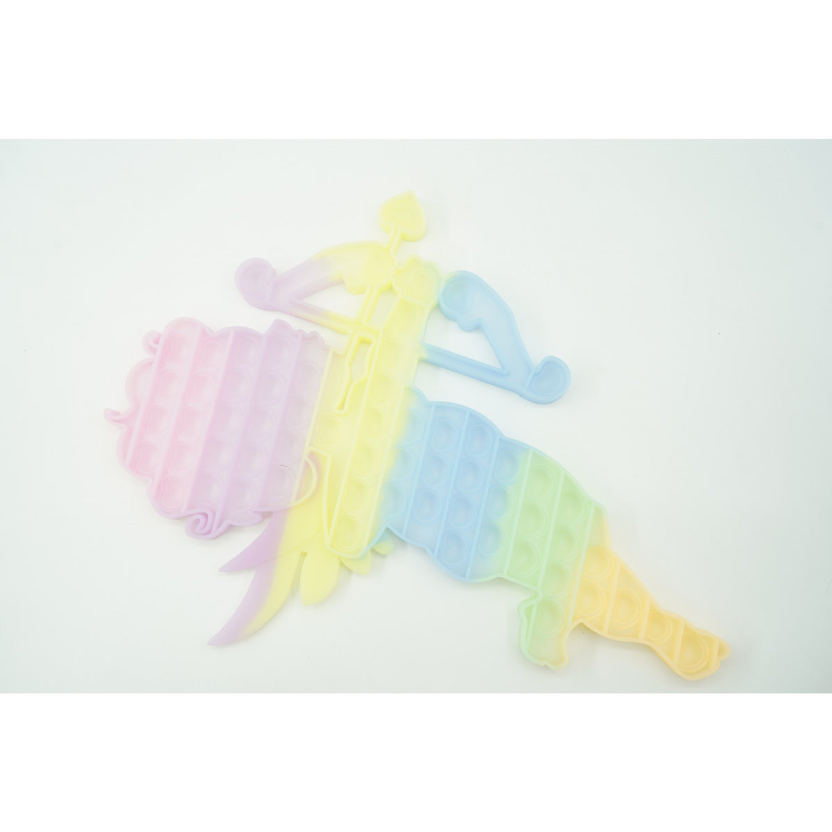 Jucarie Antistres Pop It Now And Flip It, Senzoriala Fosforescenta, Silicon, Cupidon, Multicolor, 40x45 cm