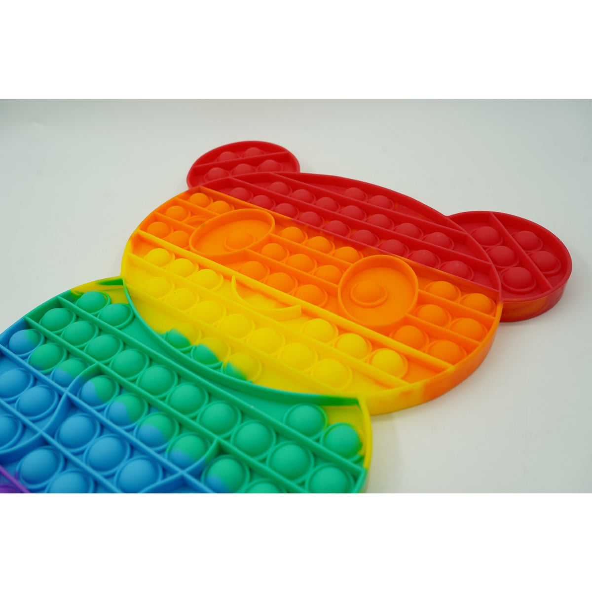 Jucarie Antistres Pop It Now & Flip It, Ursulet Mare, Senzoriala si Educativa, Silicon Moale, Impermeabila, Multicolor, +3 Ani