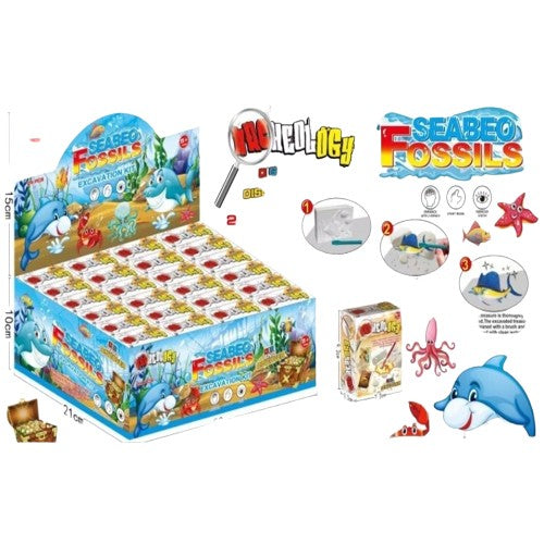 Set Kit Excavare Arheologica Pentru Copii, Micul Arheolog Rechini, Bloc De Lut Cu Fosile Si Unelte, Multicolor, 24 Piese, 5 Ani +