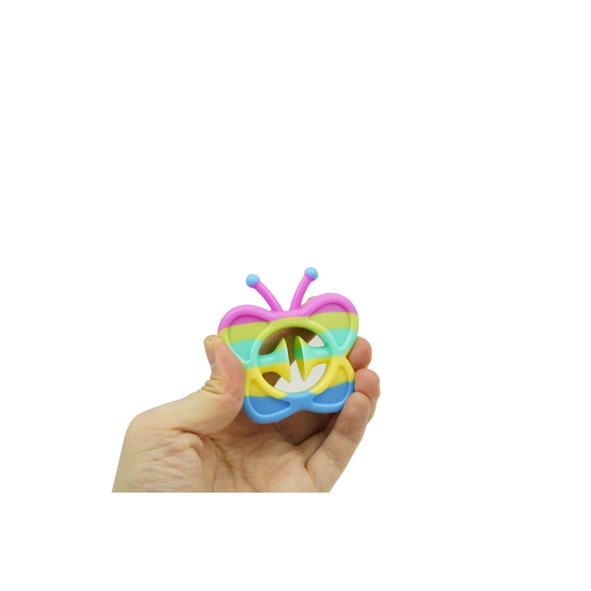 Jucarie Senzoriala Antistres, Fidget Toy cu Ventuza de Decompresie, Model Fluturas, Culori Macarons