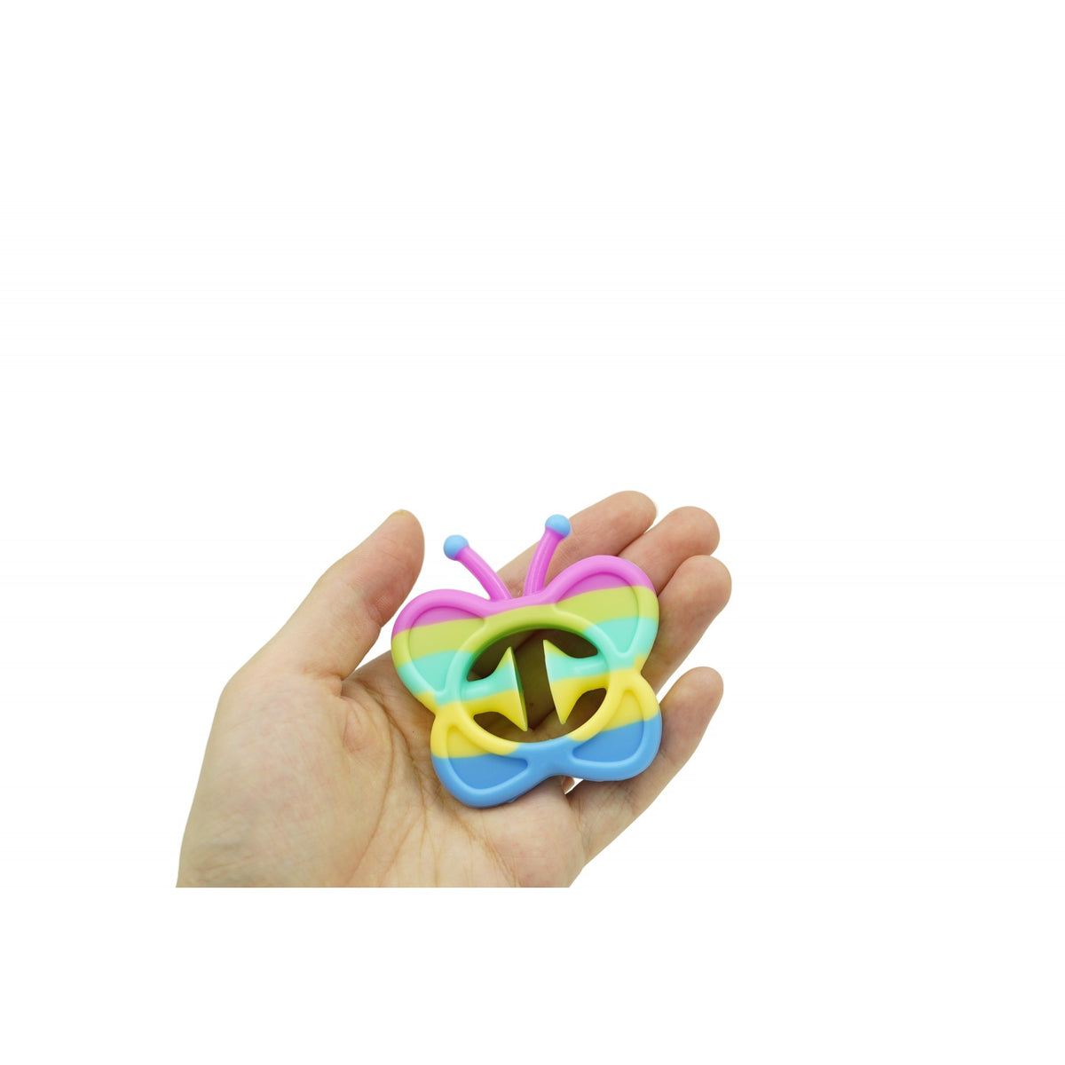 Jucarie Senzoriala Antistres, Fidget Toy cu Ventuza de Decompresie, Model Fluturas, Culori Macarons