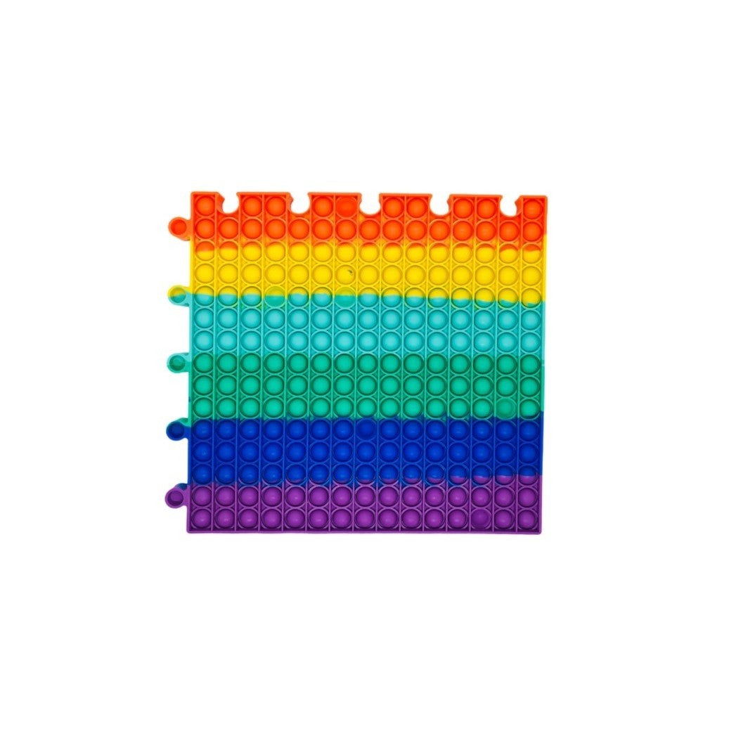 Jucarie Antistres Pop It Now and Flip It, Piesa Puzzle Gigant Patrat, Senzoriala si Educativa, Silicon Moale, 30 cm, Multicolor