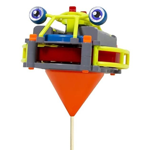 Jucarie Circuit Monociclu Anti-Gravitatie, Broscuta Interactiva cu Giroscop Luminos, Plastic, Galben