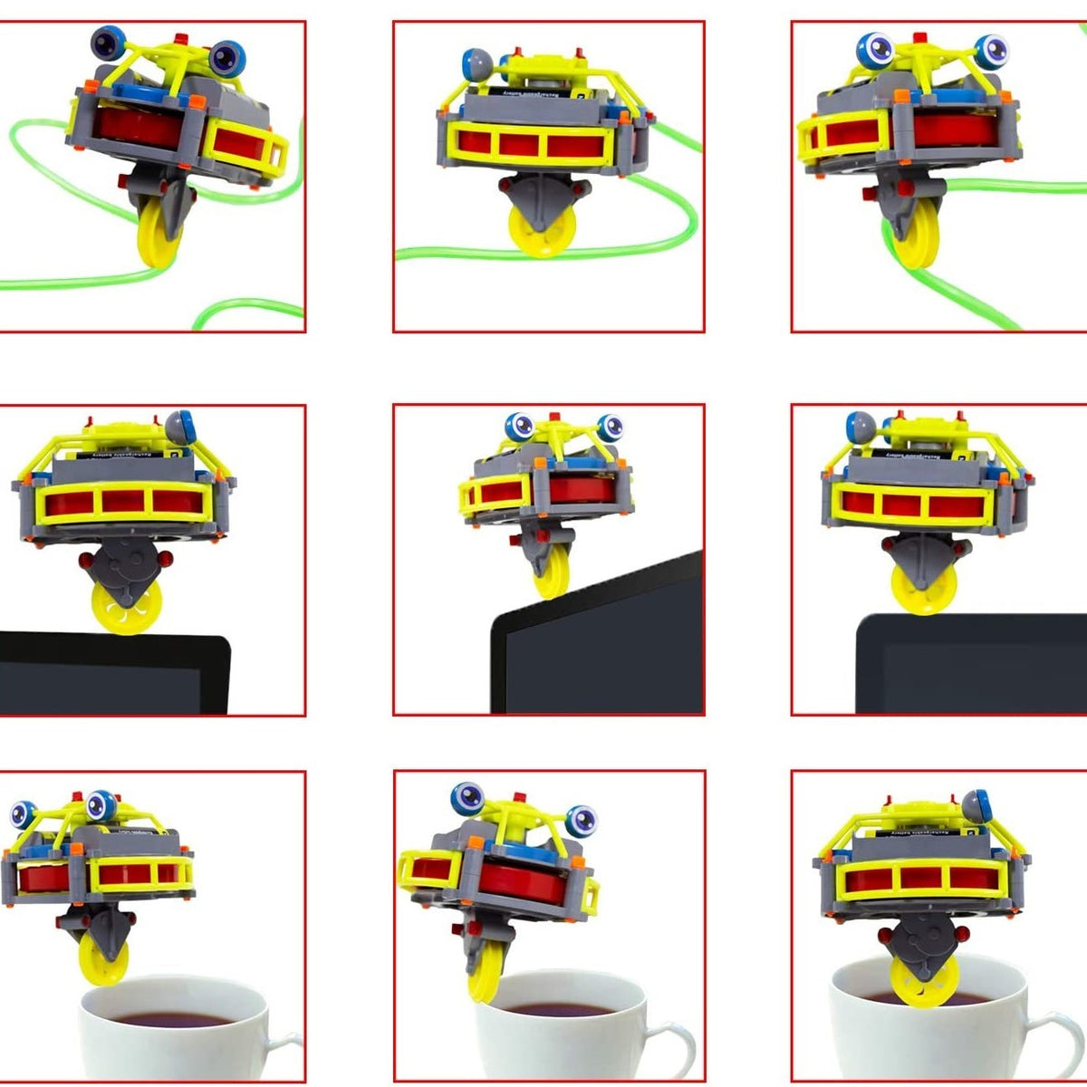 Jucarie Circuit Monociclu Anti-Gravitatie, Broscuta Interactiva cu Giroscop Luminos, Plastic, Galben