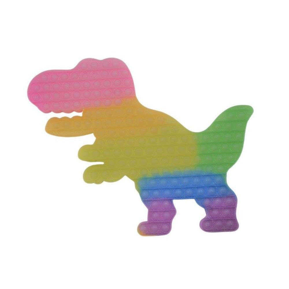 Jucarie Antistres Pop It Now, Dinozaur Urias Fosforescent, Joc Senzorial pentru Copii si Adulti, Silicon Impermeabil, Multicolor