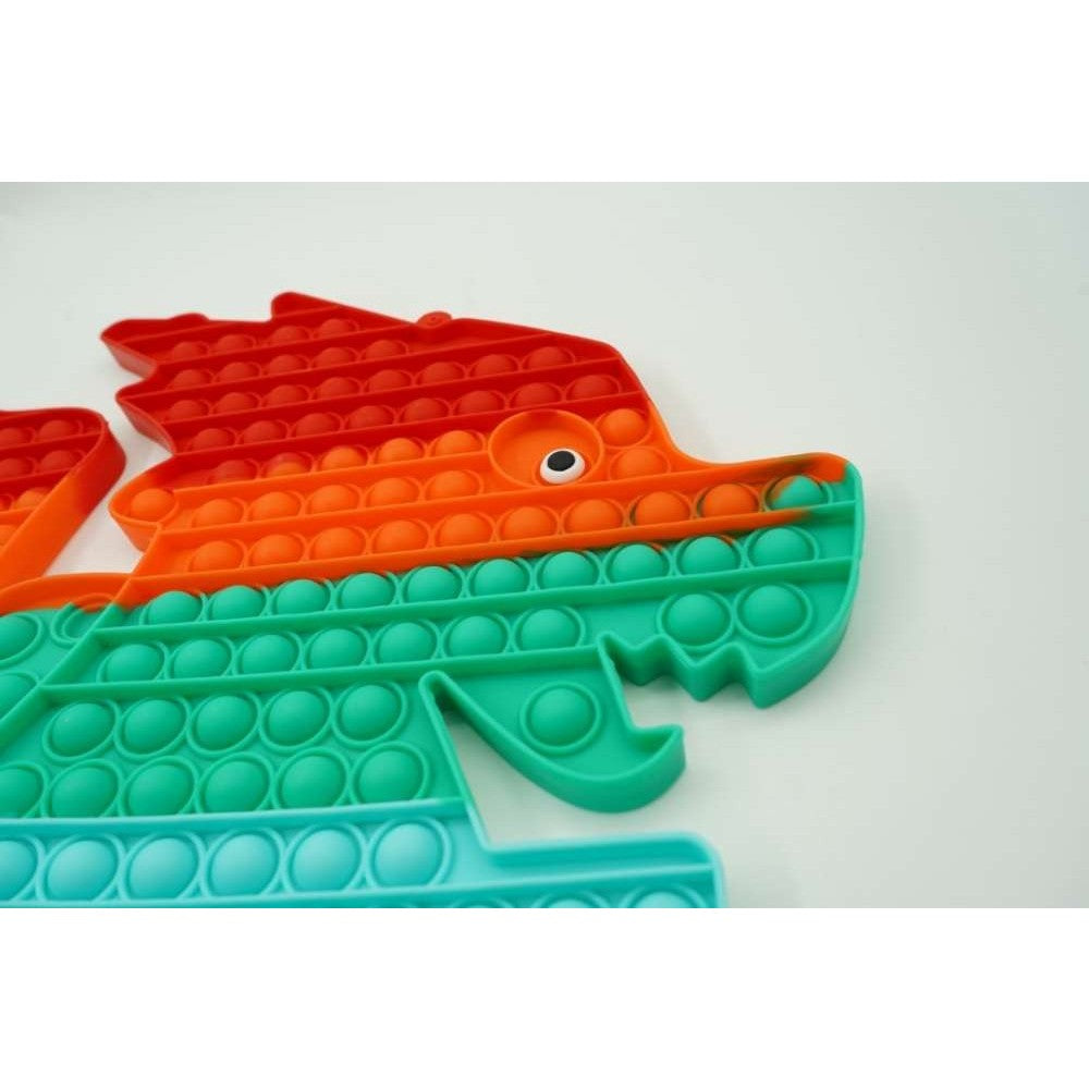 Pop It Now & Flip It, Jucarie Antistres si Senzoriala, Model Dragon, Silicon Lavabil, Multicolor