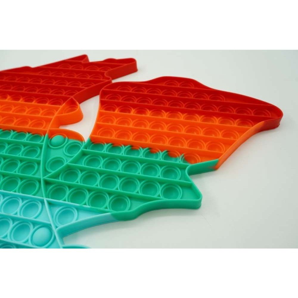 Pop It Now & Flip It, Jucarie Antistres si Senzoriala, Model Dragon, Silicon Lavabil, Multicolor