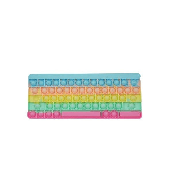 Jucarie Antistres Pop It, Tastatura Senzoriala pentru Relaxare si Concentrare, Silicon Moale, Multicolor, Design Macarons, 1 Bucata