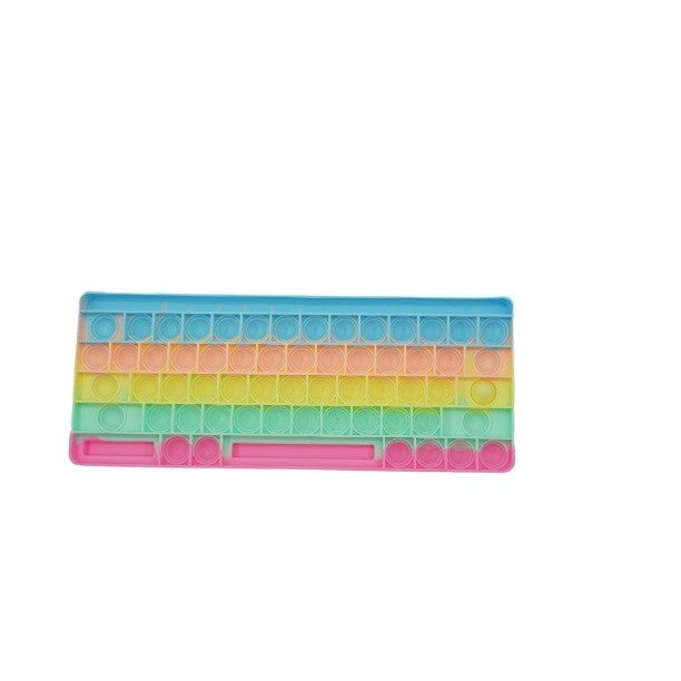 Jucarie Antistres Pop It, Tastatura Senzoriala pentru Relaxare si Concentrare, Silicon Moale, Multicolor, Design Macarons, 1 Bucata