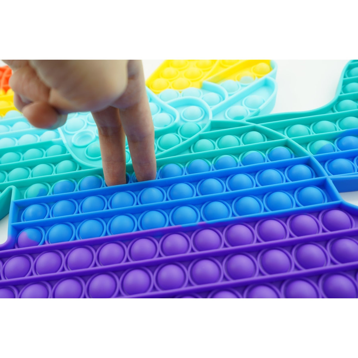 Jucarie Antistres Pop It Now and Flip It, Model Unicorn cu Aripi, Silicon Flexibil, Design Multicolor, 1 Bucata
