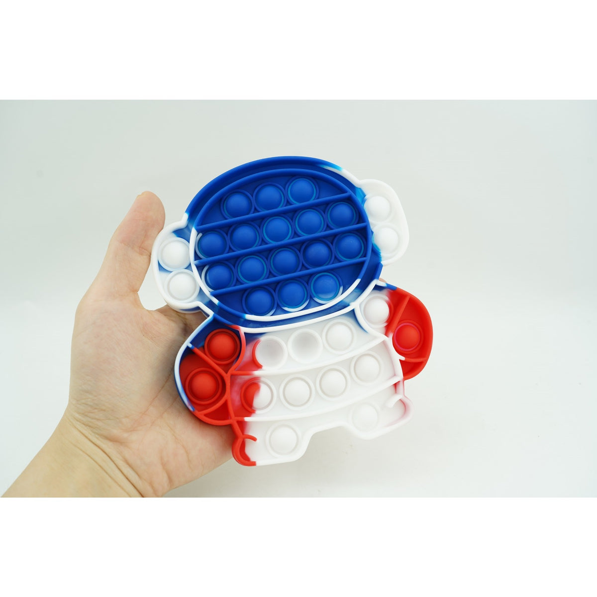 Jucarie Antistres Pop It Now and Flip It, Model Astronaut, Silicon Flexibil, Design Reversibil, Multicolor
