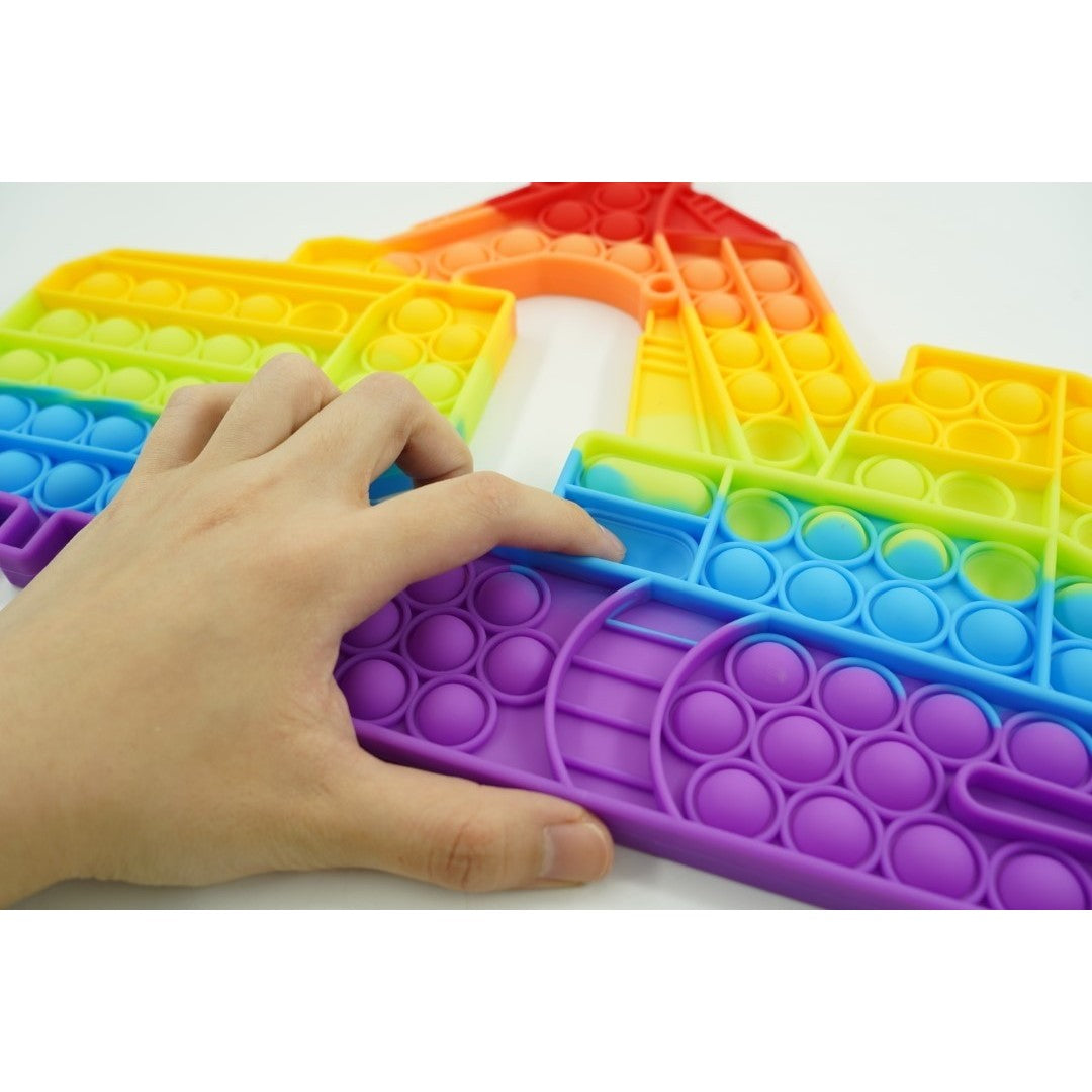 Jucarie Antistres Pop It Now and Flip It, Model Excavator, Silicon Flexibil, Design Reversibil, Multicolor, 1 Bucata