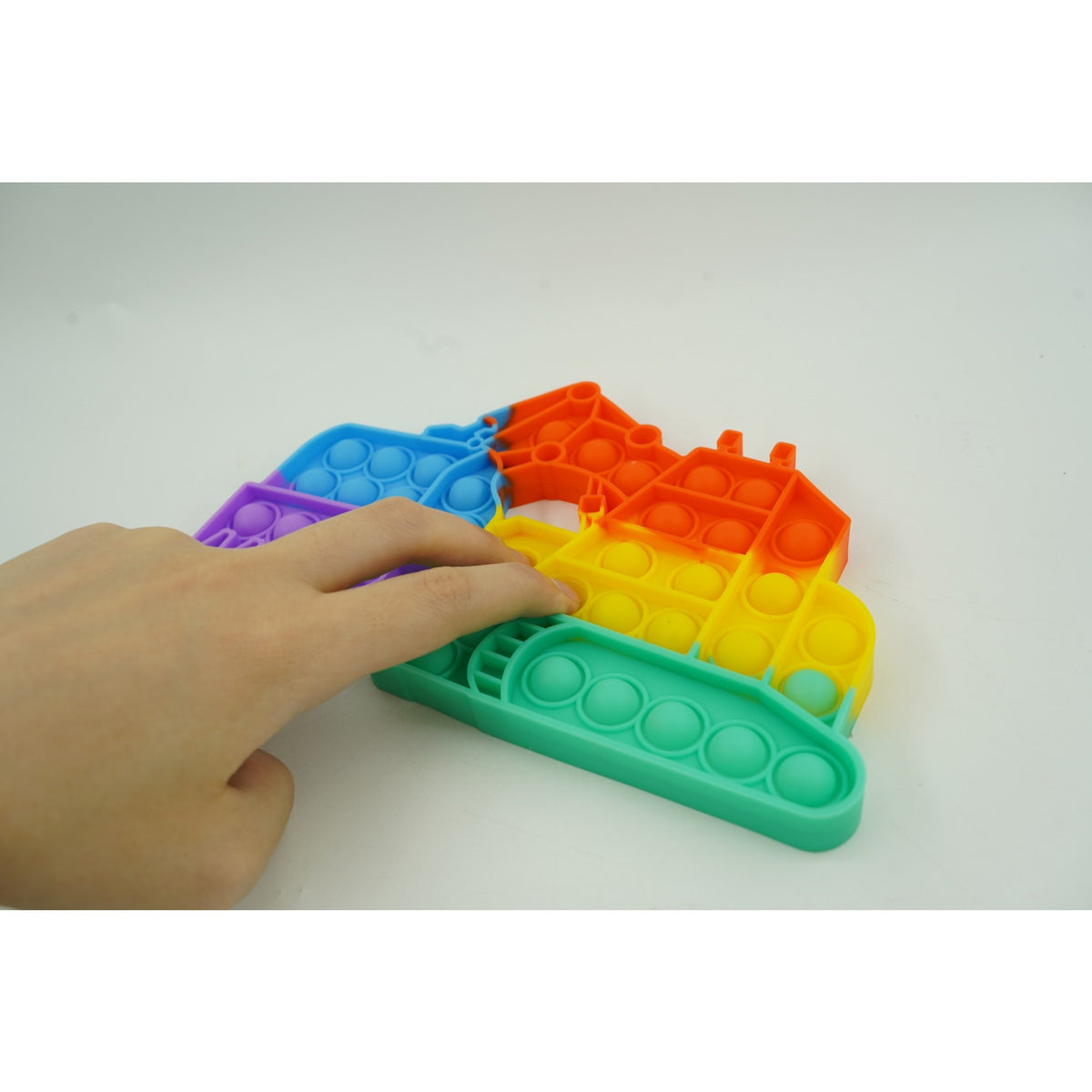 Jucarie Antistres Pop It, Model Excavator, Silicon, Multicolor, Model 4