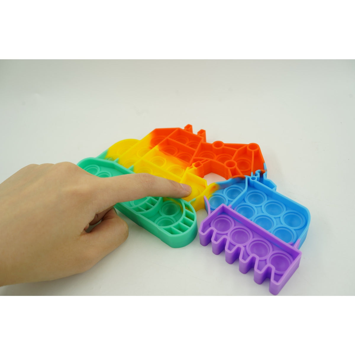 Jucarie Antistres Pop It, Model Excavator, Silicon, Multicolor, Model 4