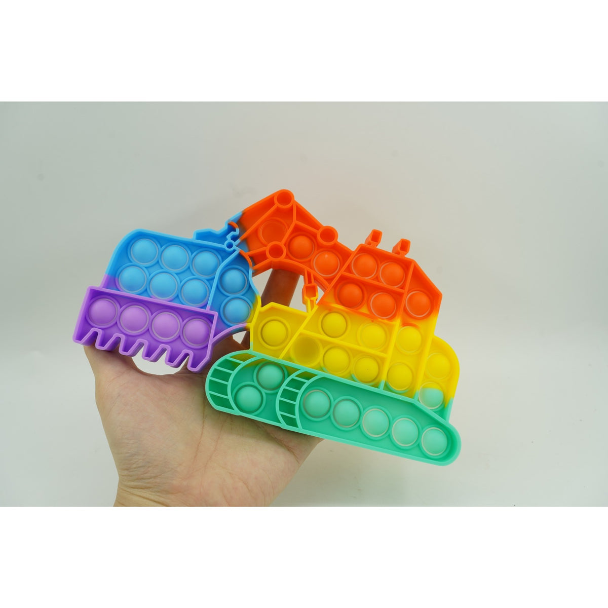 Jucarie Antistres Pop It, Model Excavator, Silicon, Multicolor, Model 4