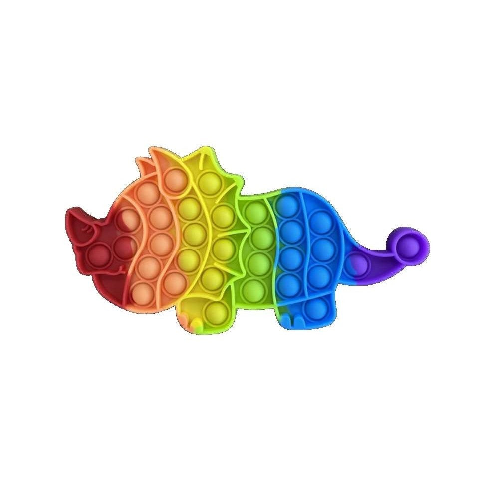 Jucarie Antistres Pop It Now and Flip It, Model Rinocer, Silicon Flexibil, Multicolor