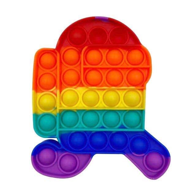 Jucarie Antistres Pop It Now and Flip It, Model Among Us, Silicon Moale, Design Reversibil, Multicolor