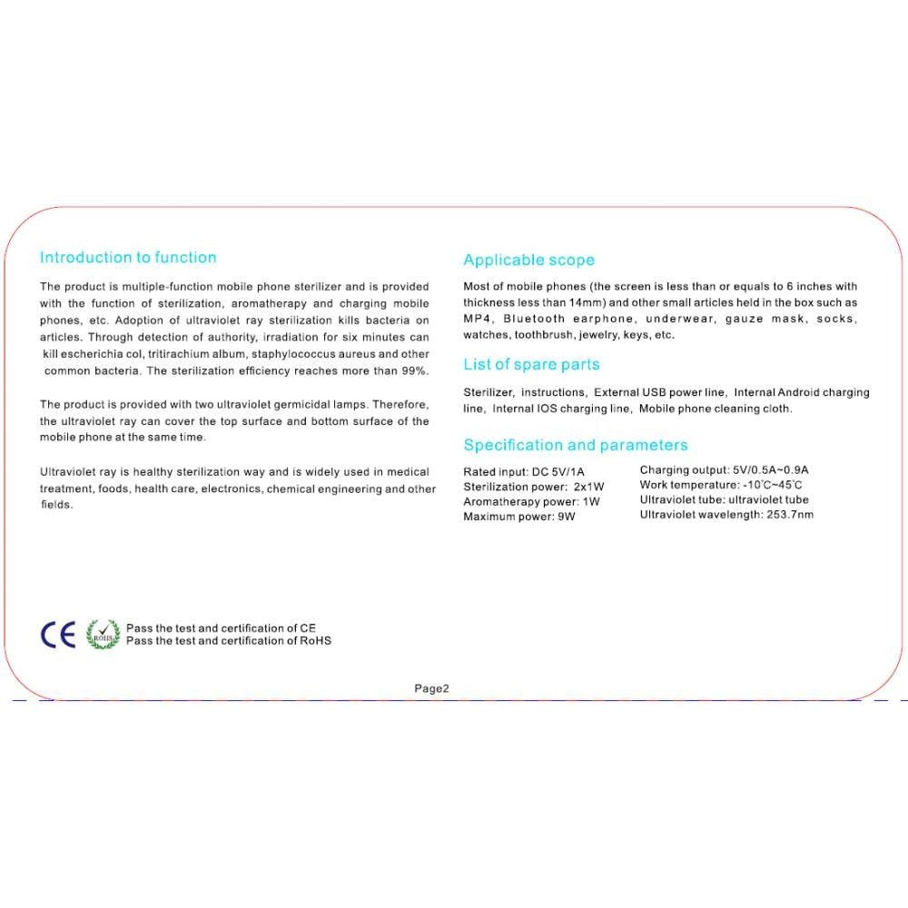 Sterilizator UV Portabil pentru Telefon si Obiecte Personale, Functie Aromaterapie, Incarcare USB, Compatibil Dispozitive Maxim 6 Inch, Alb