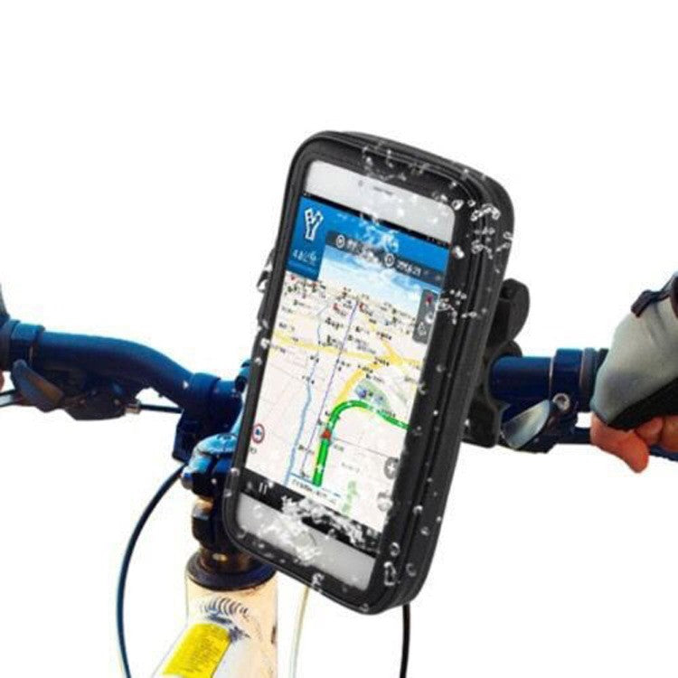 Suport Telefon Bicicleta si Motocicleta, Husa Impermeabila IPX4 cu Touchscreen Sensibil si Rotire 360 Grade, Protectie Socuri din Material EVA, Negru, Marime L, Max 5.5 Inch