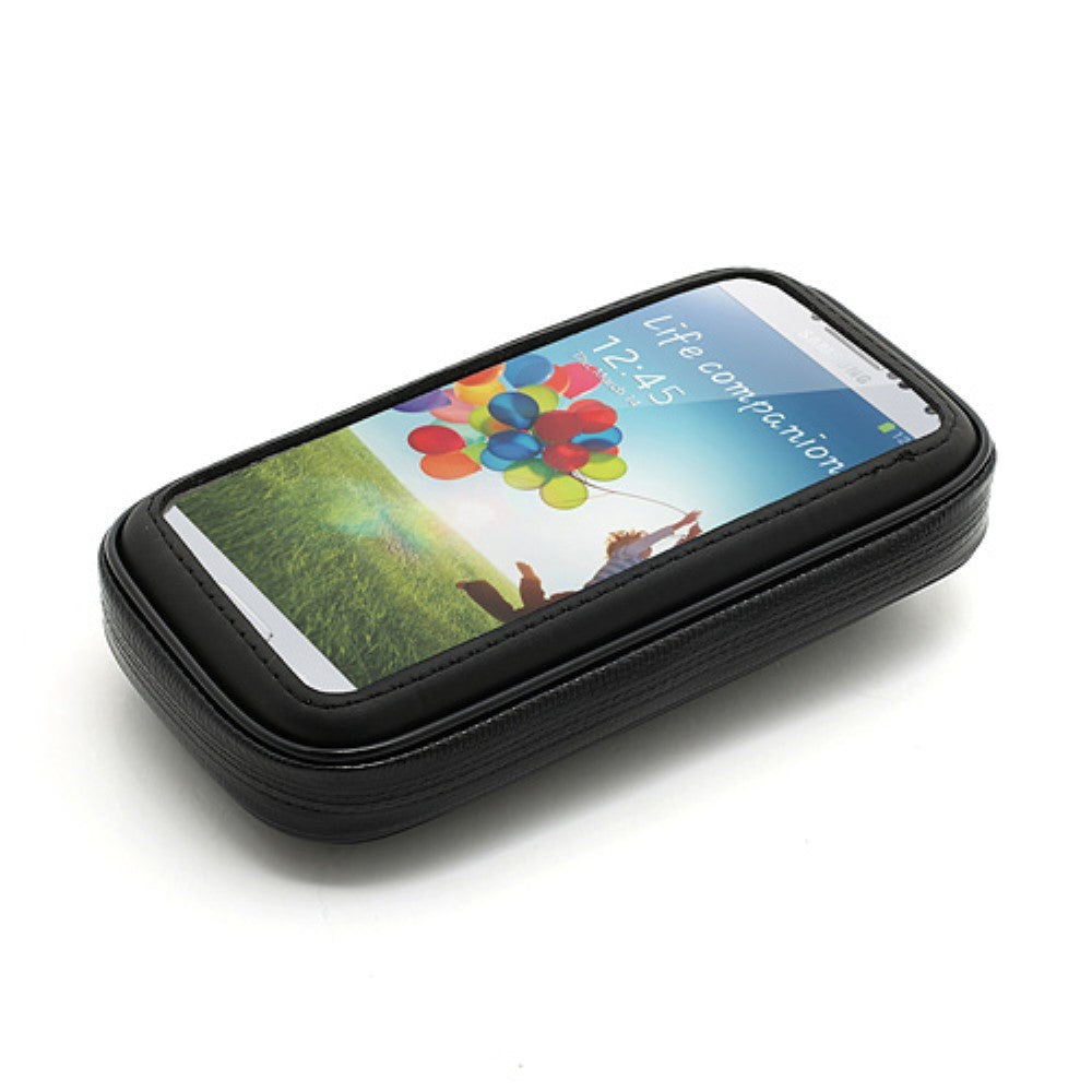 Suport Telefon Bicicleta si Motocicleta, Husa Impermeabila cu Protectie Socuri, Touchscreen PVC, Rotire 360 Grade, Montare Ghidon, Material ABS, Negru, Compatibil 4.8 - 5.4 inch