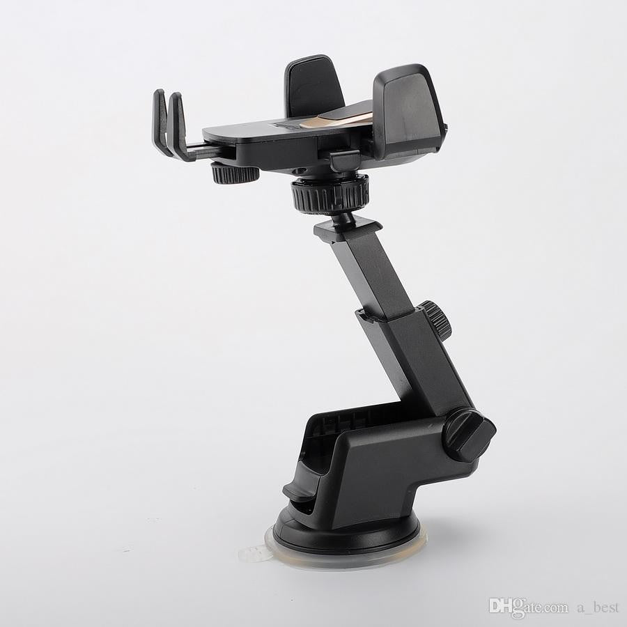 Suport Auto Universal Pentru Telefon 2nd A1, Brat Telescopic Reglabil, Fixare Cu Ventuza Pe Bord Sau Parbriz, Rotatie 360 Grade, ABS Si Silicon, Latime 5.5-8.5 cm, Negru