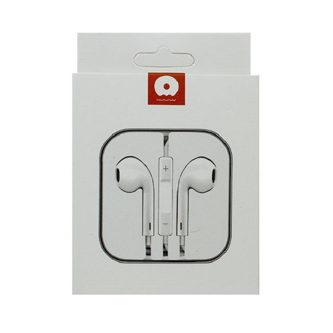 WUW Casti Audio In-Ear cu Microfon, Conector Jack 3.5 mm, Telecomanda pentru Apeluri si Volum, Lungime Cablu 1m, Alb, R31